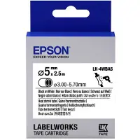 Epson LK-4WBA5 ruban thermorétractable - noir sur blanc 5 mm (d'origine)