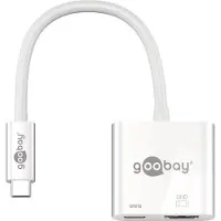Goobay 62110 Adaptateur USB-C HDMI 4k60Hz, PD, blanc, 0.145 m - étend un appareil USB-C à une prise HDMI