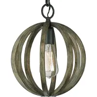 Elstead Lighting Lampe suspendue sphère en bois Allier 1xE27 60W Feiss