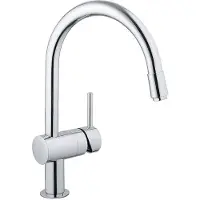GROHE Minta Mitigeur monocommandé pour évier, portée 215mm, bec en C, pivotant, extractible, 32918000