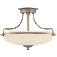 Elstead Lighting Plafonnier, métal verre, nickel, D 42,2 cm