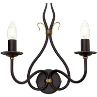 Elstead Lighting Applique murale rustique Windermere, couleur rouille dorée, 2xE14x60W, métal, dimensions : 36,5 x 33,7 x 16 cm, IP20, Elstead
