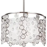 Elstead Lighting Suspension Lexi, nickel poli, 3xE27x60W, verre, dimensions : 174 x 48,3 x 48,3 cm, IP20, Feiss