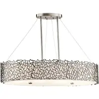 Elstead Lighting Silver Coral Lampe à suspendre E27 quadruple 18cm ovale étain classique (E27)