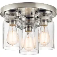 Kichler Plafonnier Elstead Brinley E27 à 3 lampes, nickel brossé