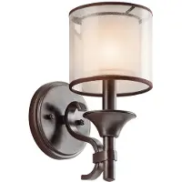 Kichler Applique, lin verre acier, bronze, H 27,3 cm