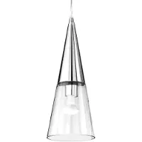 Ideal Lux Cono Lampe à suspendre en forme d'entonnoir Verre Lampe à suspendre Chrome Rond