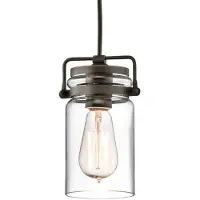 Kichler Suspension Brinley, bronze vieilli, 1xE27x60W, verre, dimensions : 287x12x12 cm, IP20,