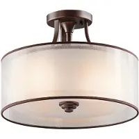 Kichler Plafonnier, lin verre acier, bronze D 38,1 cm