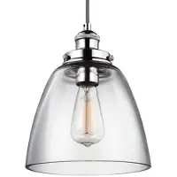 Elstead Lighting Suspension Baskin, nickel poli, 1xE27x60W, verre, dimensions : 210,2 x 22,8 x 22,8 cm, IP20, Feiss