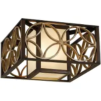 Elstead Lighting Plafonnier Elstead Remy E27 double, Heritage Bronze, finition dorée