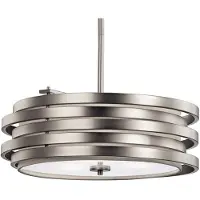 Elstead Lighting Roswell Lampe à suspendre E27 triple 18cm nickel brossé (E27, 1800 lm)