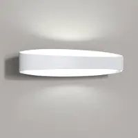 Zafferano Bridge Applique Led Moderne En Aluminium Blanc Mat 18W 3000K, Design Élégant Pour Éclairage D'Intérieur, Dimensions 44X10X11 Cm