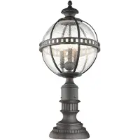 Kichler Lampe d'extérieur sur socle, couleur bronze, E14, 40 W, Halleron