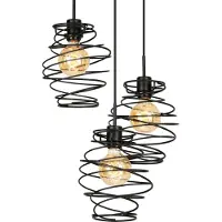 Briloner Suspension Lampe à suspendre LEUCHTEN SWIRL, 60 W, IP20, noir, métal, excl. 3x E27, Ø 30 cm