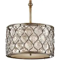Elstead Lighting Lustre Lucia argent oxydé, 1xE27x60W, cristal, dimensions : 141x31,8x31,8 cm, IP20, Feiss