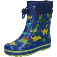 Beck Bottes en caoutchouc 'Mini Dino' bleu / moutarde / vert clair / rouge feu / blanc