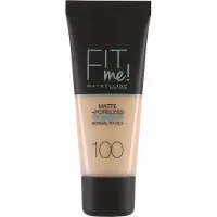Maybelline Un maquillage unifiant avec Fit Me ! (Maquillage Mat & Poreless) 30 ml - Teinte : 100 Warm Ivory