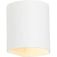 QAZQA Applique murale moderne blanche avec effet lumineux - Sabbio