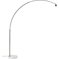 QAZQA Lampe à arc en acier avec base en marbre blanc réglable - XXL