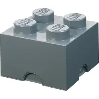 LEGO Brique de rangement 4 tenons - gris foncé