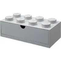 LEGO Brique 8 tenons avec tiroir - gris