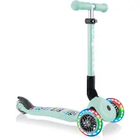 Globber JUNIOR FOLDABLE FANTASY LIGHTS - trottinette, 120/80 mm, ABEC 5, 3 roues, roues lumineuses LED, menthe-tribal