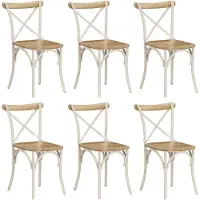 vidaXL Chaises de salle à manger 6 pcs. Blanc Mango massif