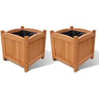 vidaXL Ensemble de 2 lits surélevés Bois 30x30x30 cm