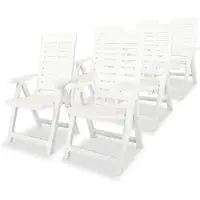 vidaXL Chaises longues de jardin 6 pcs. Plastique blanc