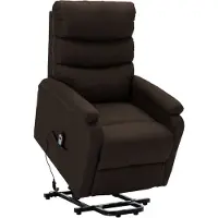 vidaXL Fauteuil releveur Marron foncé Tissu