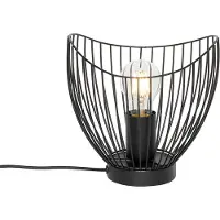 QAZQA Lampe de table moderne noire 20 cm - Pua