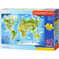 Castorland Carte du Monde Puzzle 40 Teile maxi B-040117-1
