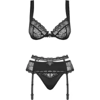 Obsessive Heartina - ensemble de lingerie (noir)