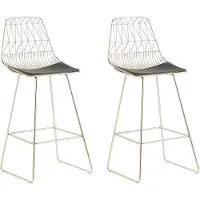 Beliani Ensemble de 2 chaises de bar en métal doré Preston Lumarko