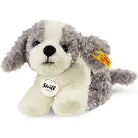 Steiff Little Tommy Puppy Plush, Greywhite
