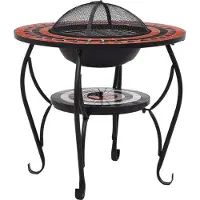 vidaXL TABLEAU DE FEU MOSAIC 68 cm Céramique Terrakotta -geläutet und weiß