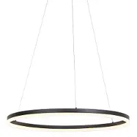 QAZQA Suspension design noire 80 cm LED incluse à 3 niveaux de gradation - Anello