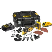 DeWalt Outil multi-cutter oscillant 18V DCS355D2-QW avec coffret, 2 batterie 2,0 Ah et 32 accessoires