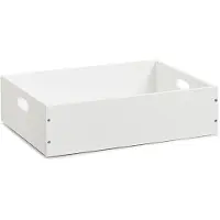 Zeller Present Boîte en bois MDF blanche zeller 40 x 30 x H 11 cm