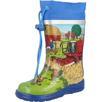 Beck Bottes en caoutchouc 'Bauernhof' sable / bleu roi / gris foncé / vert / rouge