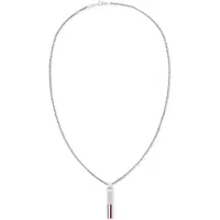 Tommy Hilfiger Jewelry Collier avec Pendentif pour Homme en Acier Inoxydable avec une Plaque Gravée - 2790314