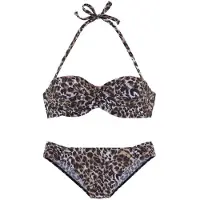 LASCANA Bikini marron / noir / blanc naturel
