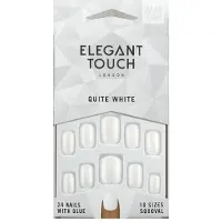 Elegant Touch POLISHED COLOUR nails with glue squoval quite white