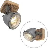 QAZQA Spot intelligent en acier avec bois avec WiFi GU10 réglable - Emado