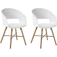 Ebuy24 Luna chaise de salle à manger avec accoudoirs Cuir synthétique blanche.
