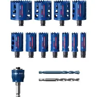 Bosch EXPERT 2608900447 - EXPERT Set 14-pcs Scies Trépans Power-Change Tough Material Universal 20/22/25/32/35/40/44/51/60/64/76