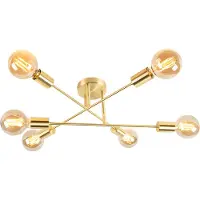 QAZQA Plafonnier Art déco intelligent en laiton avec 6 ampoules G95 Wi-Fi - Sydney