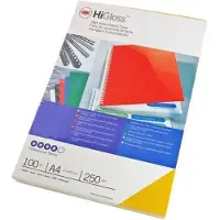 GBC HiGloss - A4 (210 x 297 mm) - blanc - 250 g/m² - 100 unités couverture à reliure - pour CombBind ibiMaster 250e