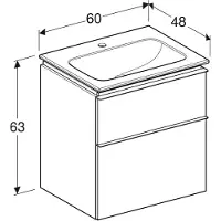 Geberit iCon Set lavabo pour meubles avec meuble sous-lavabo, 2 tiroirs, 60x63x48 cm, 502331, 502.335.JK.1